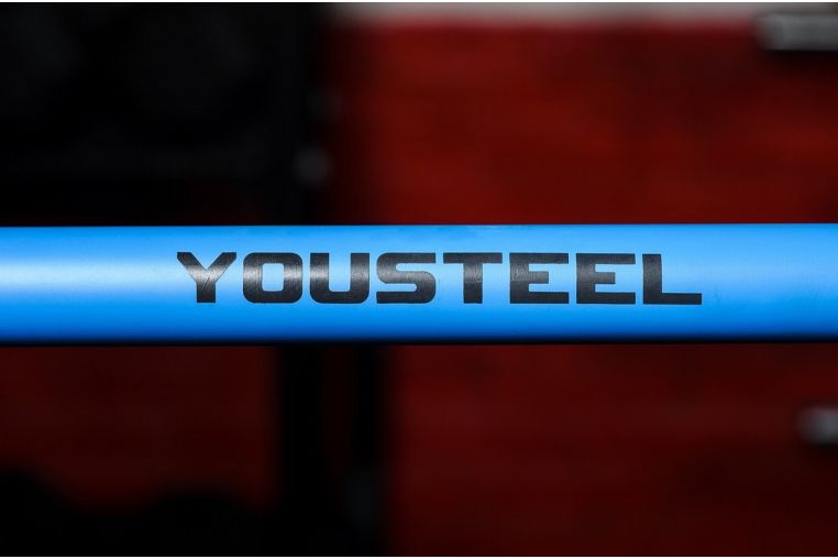 Гриф L2200мм D50мм YouSteel Training Bar XF-20, 20 кг синий + хром фото 5